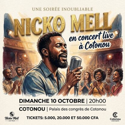 Nicko Mell en concert live à Cotonou